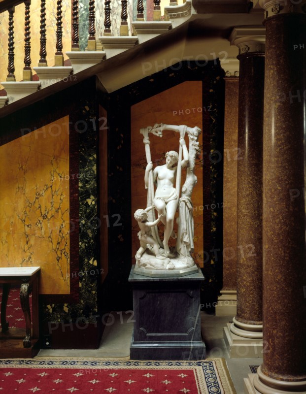 The statue of the Swinging Girl at Brodsworth Hall, South Yorkshire, 1999