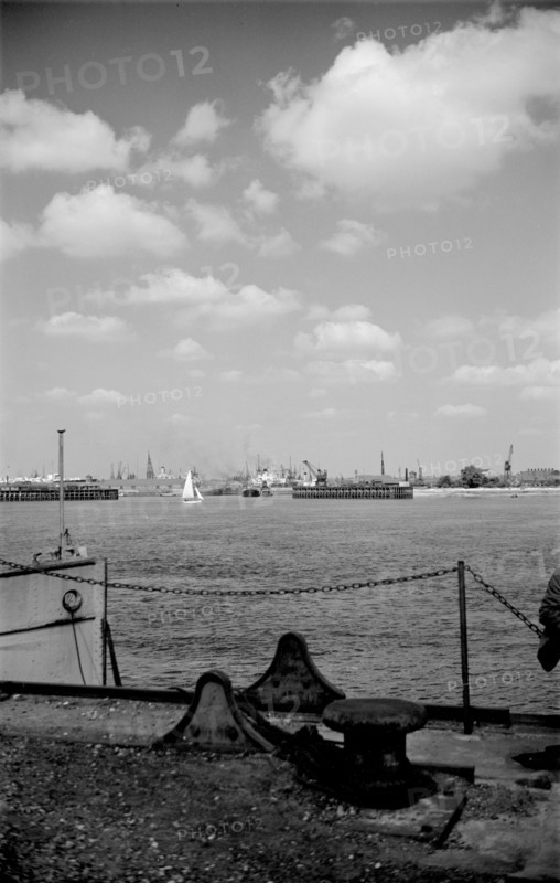 Tilbury basin and docks from the south shore, Essex, c1945-c1965