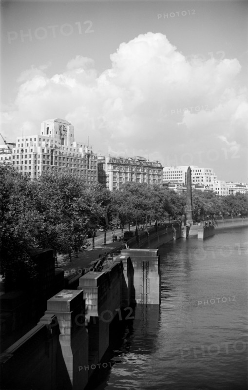 The Victoria Embankment looking towards Cleopatra's Needle, London, c1945-c1965