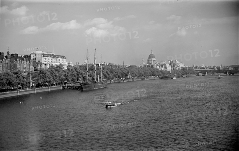 View along the River Thames, London, c1945-c1965