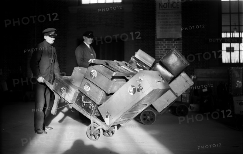 Two porters at Tilbury Passenger Landing Stage, Essex, c1945-c1965
