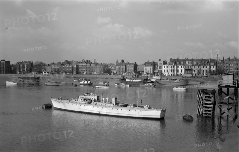 Cheyne Walk, Chelsea, London, from Albert Bridge, c1945-c1965
