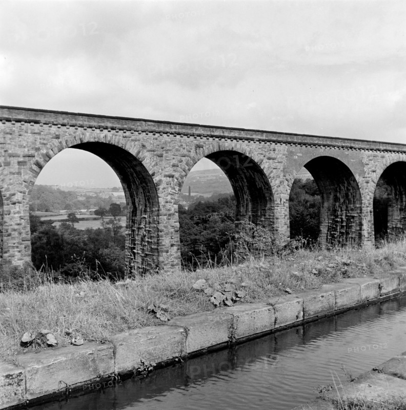 The aqueduct and viaduct at Marple, Greater Manchester