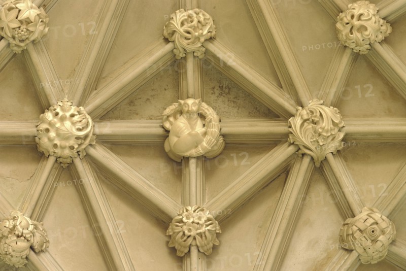 Roof bosses at Eltham Palace, London, 1999