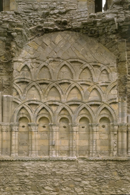 Architectural detail at Wenlock Priory, Much Wenlock, Shropshire, 1998
