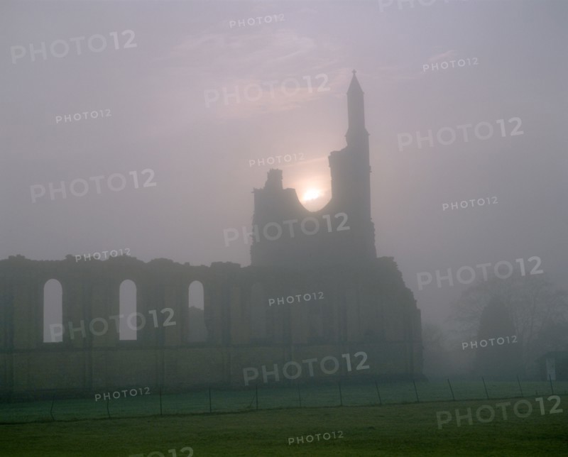 An autumn sunset at Byland Abbey, North Yorkshire, 1998