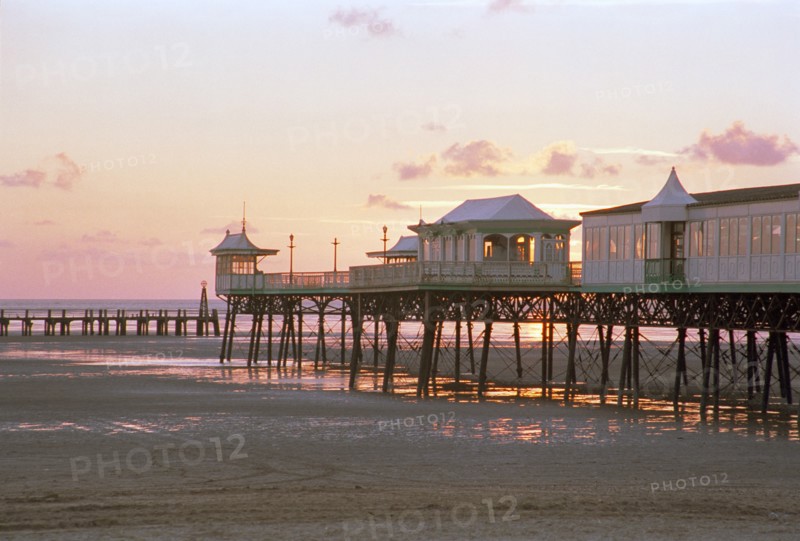 The pier at Lytham St Anne's viewed at sunset, Lancashire, 1999