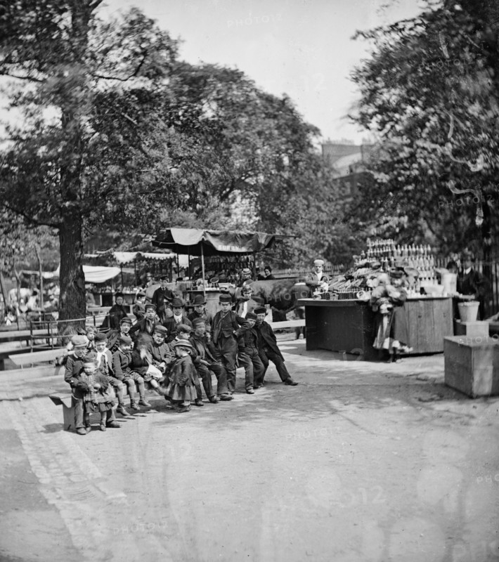 Children in St James Park, London, c1870-c1900