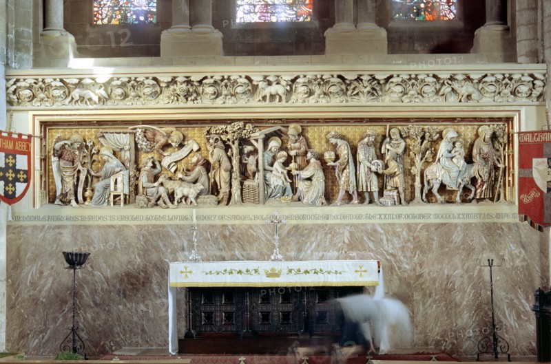 Reredos at Waltham Abbey, Essex, 1964