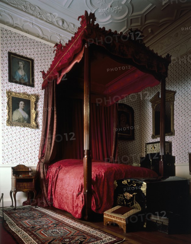 The Neville bedroom, made in 1766, Audley End House, Essex, 1986