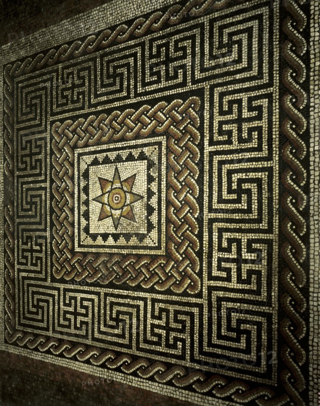 Mosaic pavement, Aldborough Roman Town, North Yorkshire, 1992