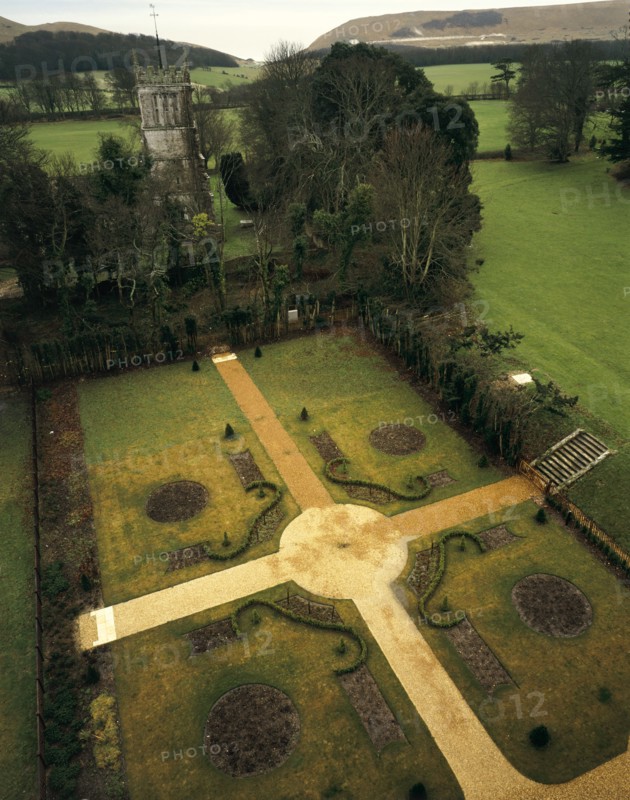 Rose garden, Lulworth Castle, Dorset, 1993