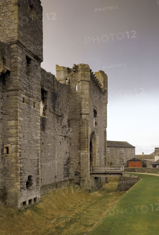 Gatehouse and moat, Middleham Castle, North Yorkshire, 1992