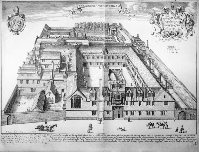 Perspective view of Corpus Christi College, Oxford, Oxfordshire, c1860-c1922