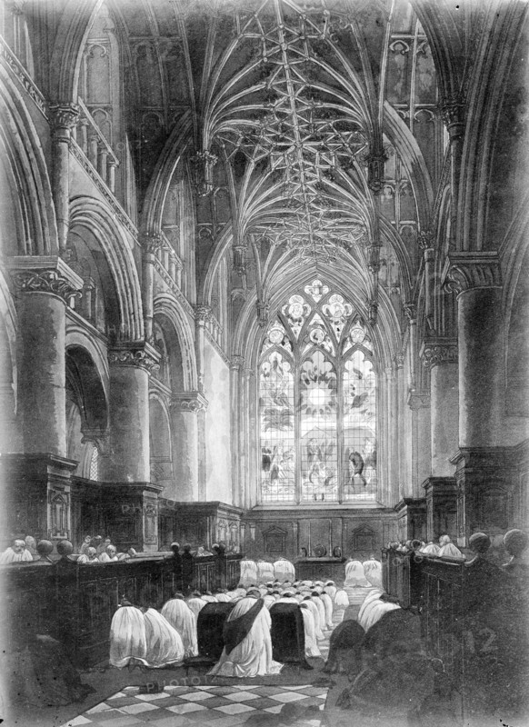 Choir of Christ Church Cathedral during a service, Oxford, Oxfordshire