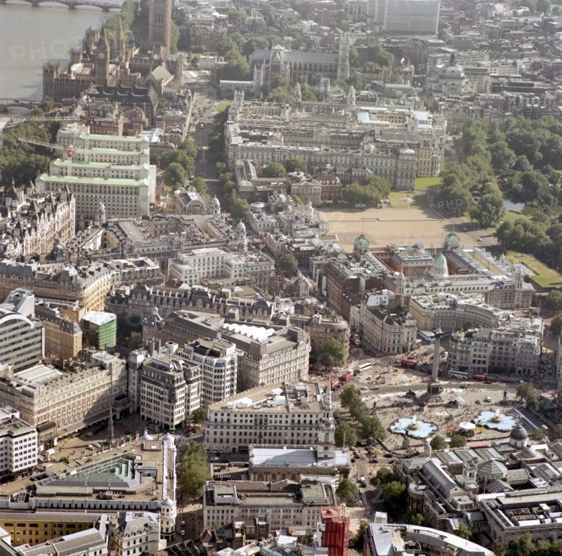 Aerial view of Westminster, London, 2002