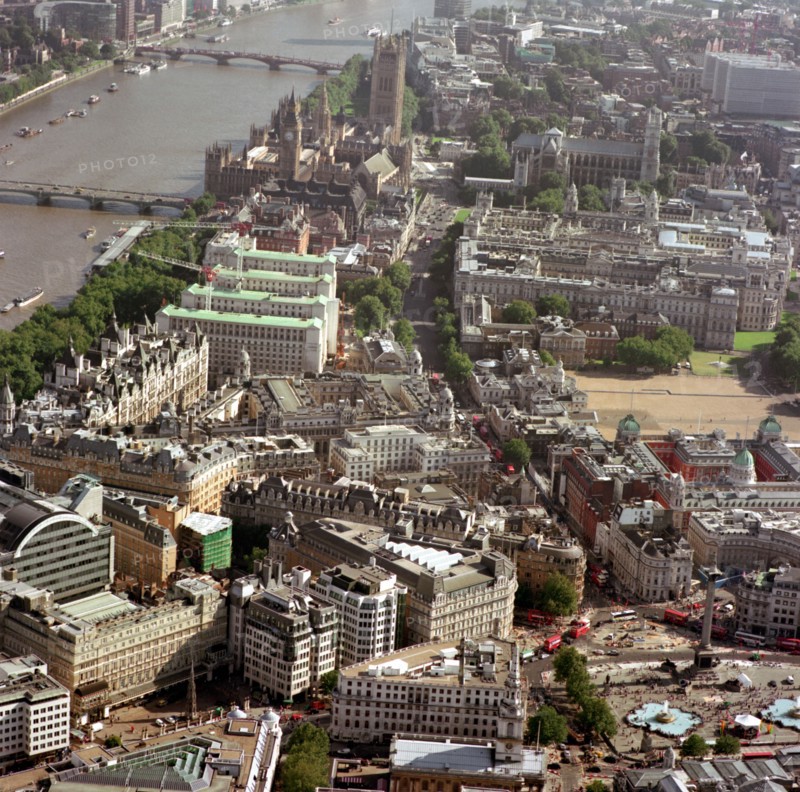 Aerial view of Westminster, London, 2002