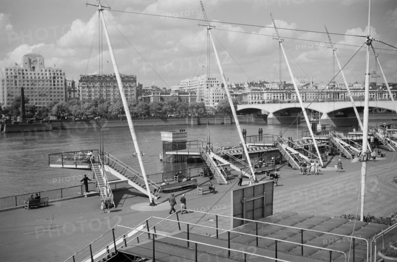 View from the Royal Festival Hall, South Bank, Lambeth, London, c1951-1962