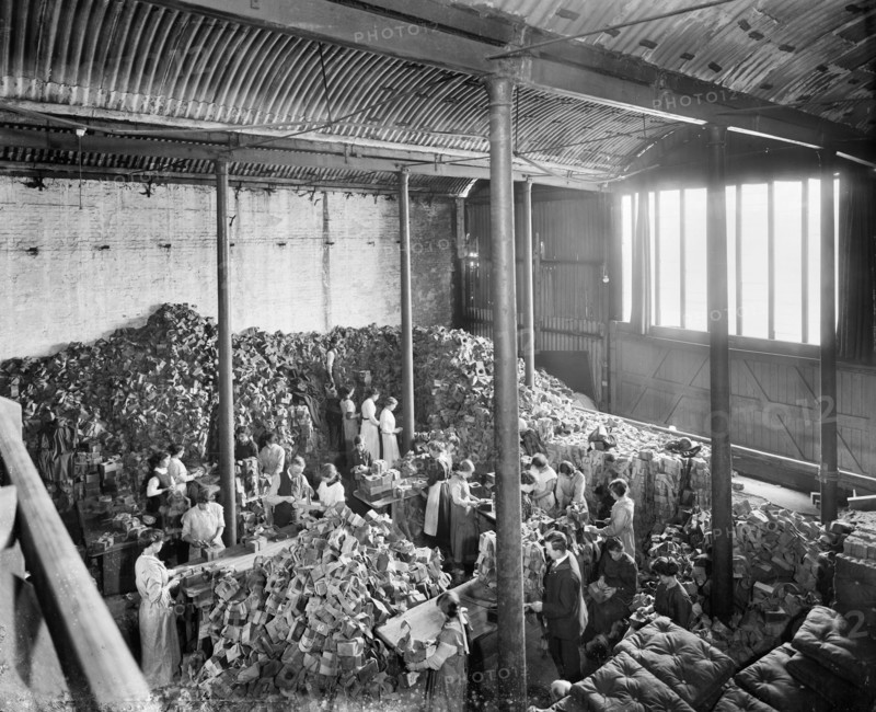 Storage area, Hampton's Munitions Works, Lambeth, London, 1914-1918