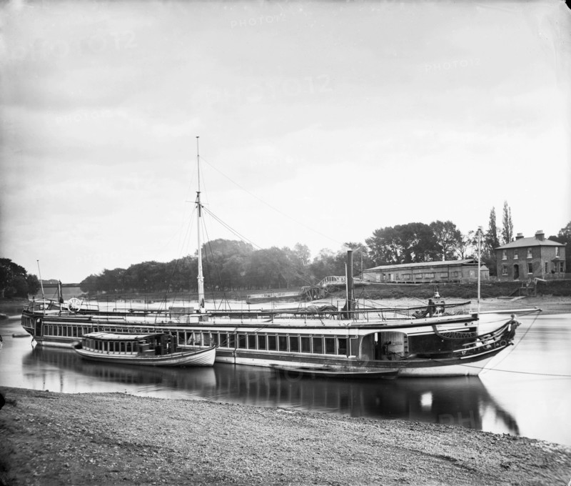 Barge on the River Thames at Fulham, London, c1860-1922