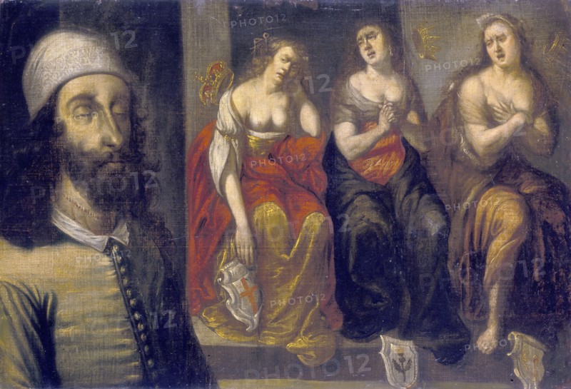 'Charles I after his Execution with his Head Stitched on', 1660s. Artist: Unknown