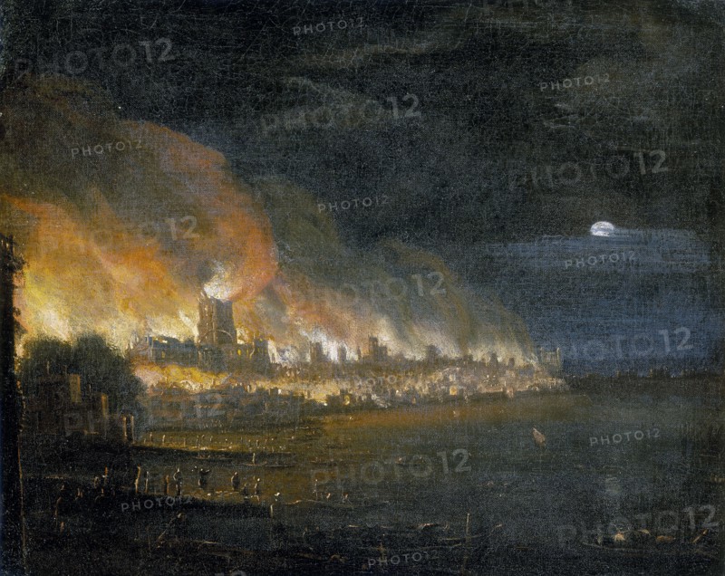 'The Great Fire of London, 1666', (c1666). Artist: Unknown