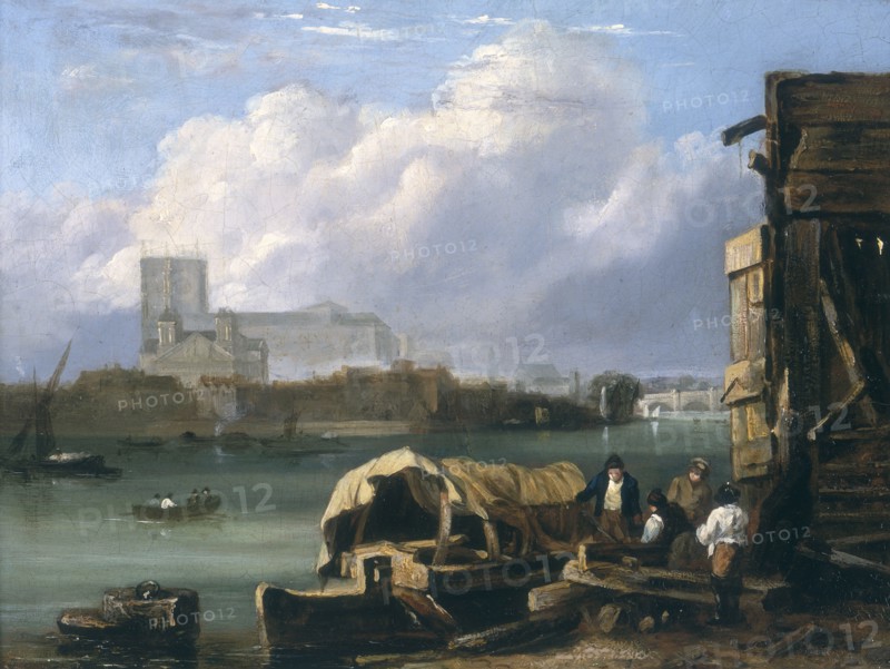 'Westminster from Lambeth', after 1827. Artist: Unknown