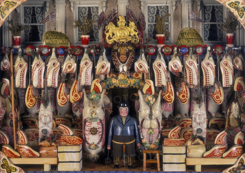 Model of a butcher's shop, c1880s. Artist: Unknown