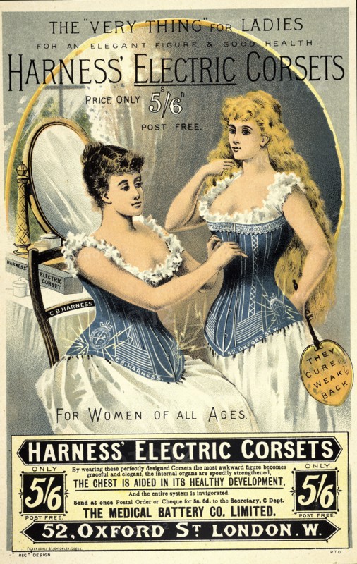 A corset advertisement, 1891. Artist: Unknown