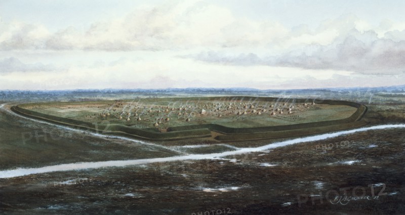 Uphall Camp, London, c100 BC.  Artist: Frank Gardiner
