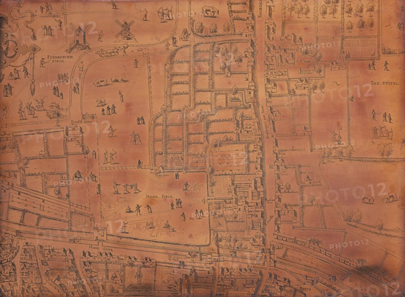 Part of a map of London, c1553-c1559. Artist: Unknown