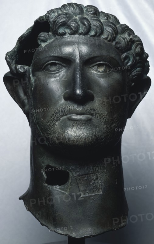Bronze head of the Emperor Hadrian, Roman, (c122 AD?). Artist: Unknown