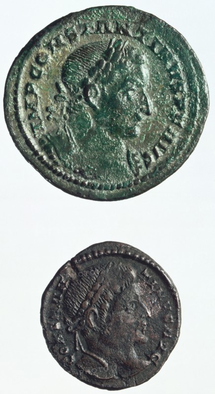 Bronze folli of Constantine I, c307-c324 AD. Artist: Unknown