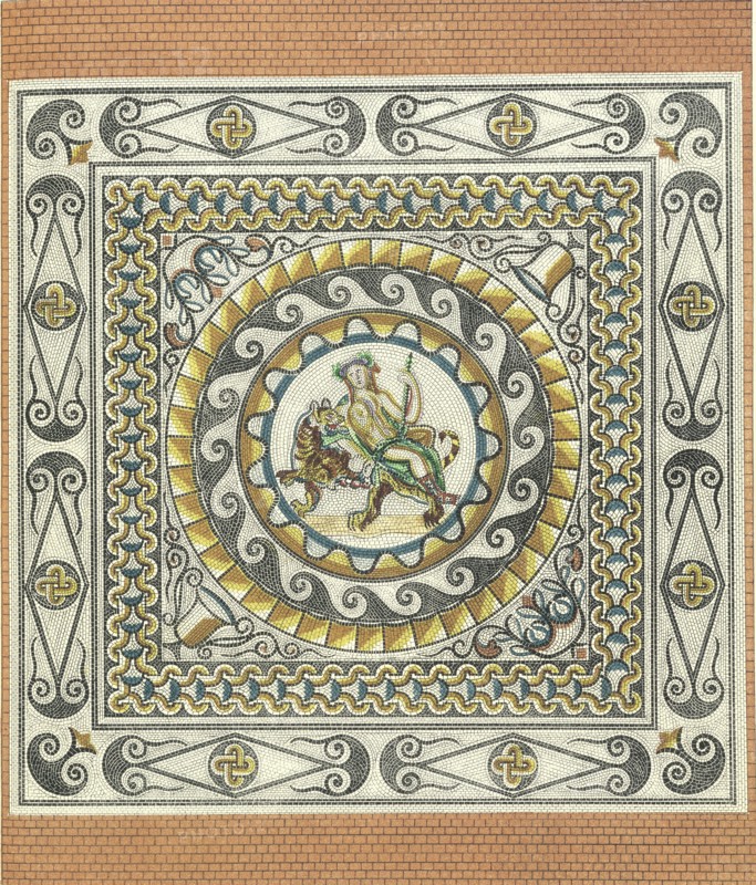 Mosaic floor with Bacchus on a tiger, Roman, from London, (1st century?). Artist: Unknown