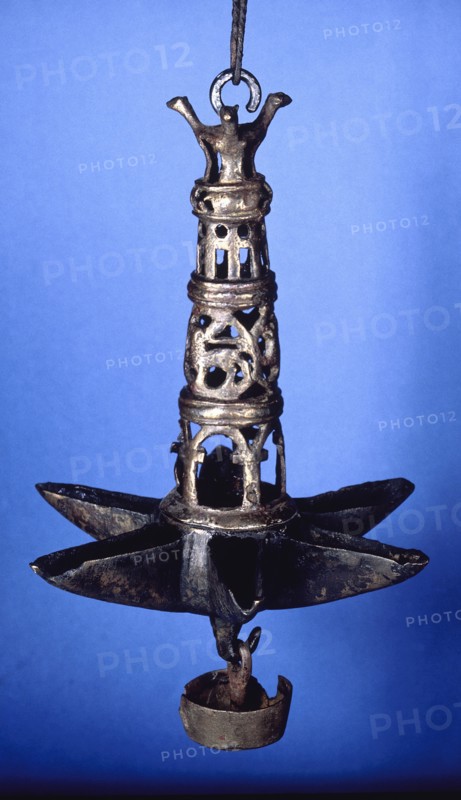 Bronze Hanging Lamp. Artist: Unknown