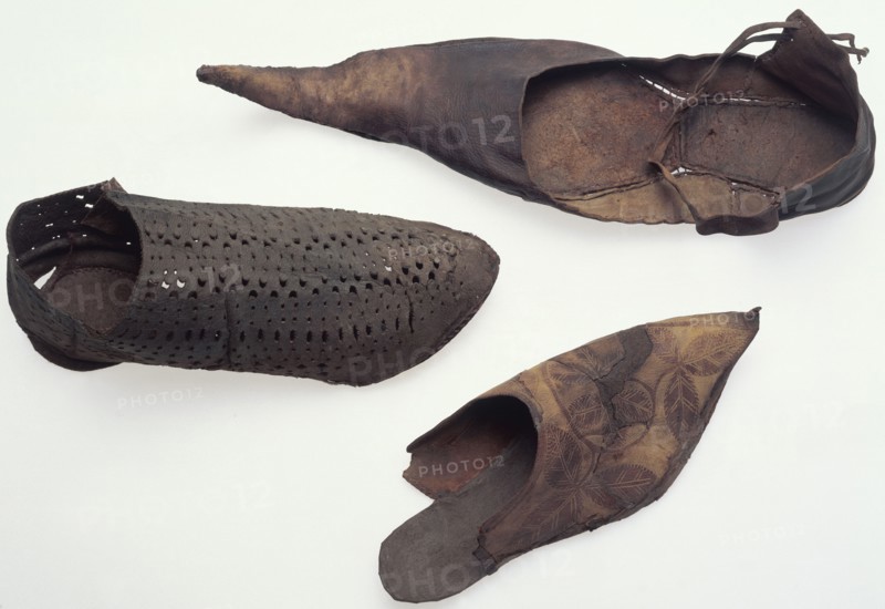 Leather shoes, medieval. Artist: Unknown