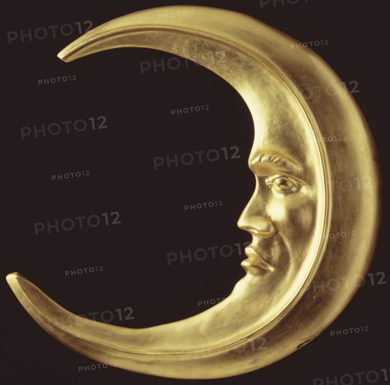 A gilded crescent moon, mid 18th century. Artist: Unknown