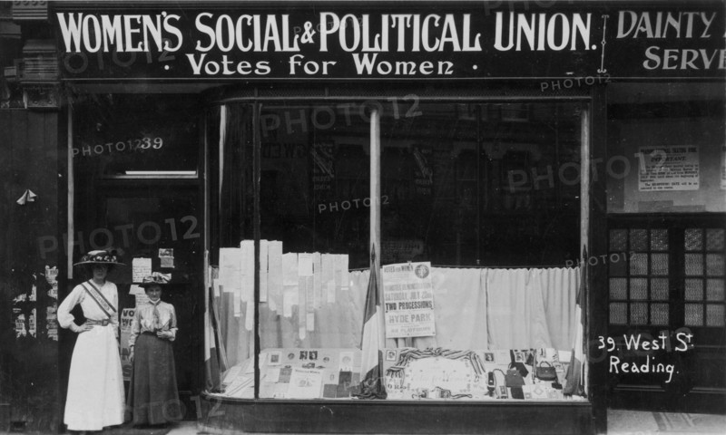 The WSPU shop at No 39 West St, Reading, Berkshire, July 1910. Artist: Unknown