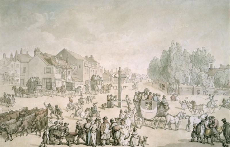 Elephant and Castle, Southwark, London, c1805-c1820. Artist: Thomas Rowlandson