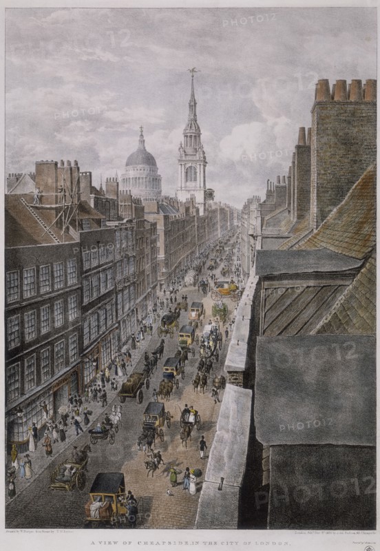 Cheapside, London, 1823. Artist: Thomas Mann Baynes
