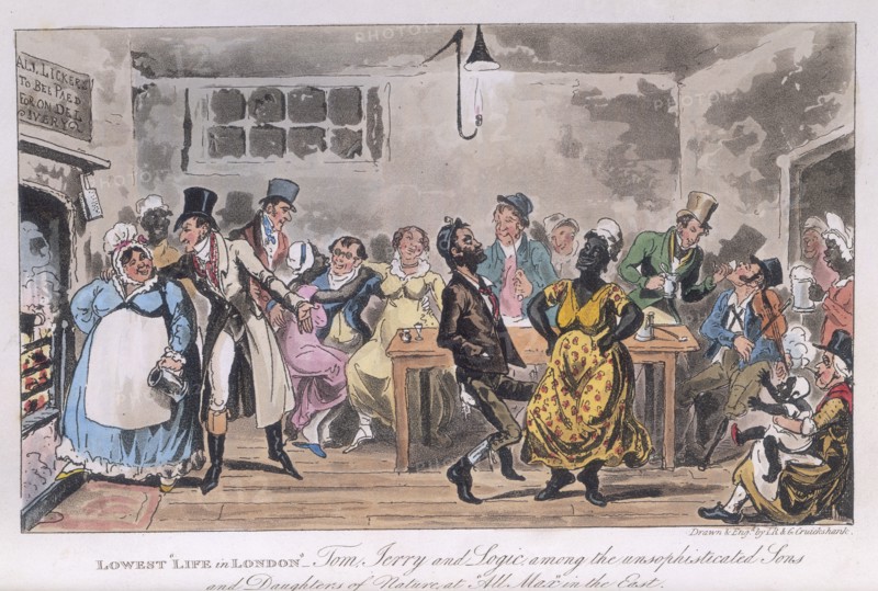 'Lowest Life in London, Tom, Jerry and Logic', first half of the 19th century. Artist: Isaac Robert Cruikshank