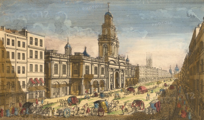 View of the Royal Exchange, London, 1751. Artist: Moithey Lainee