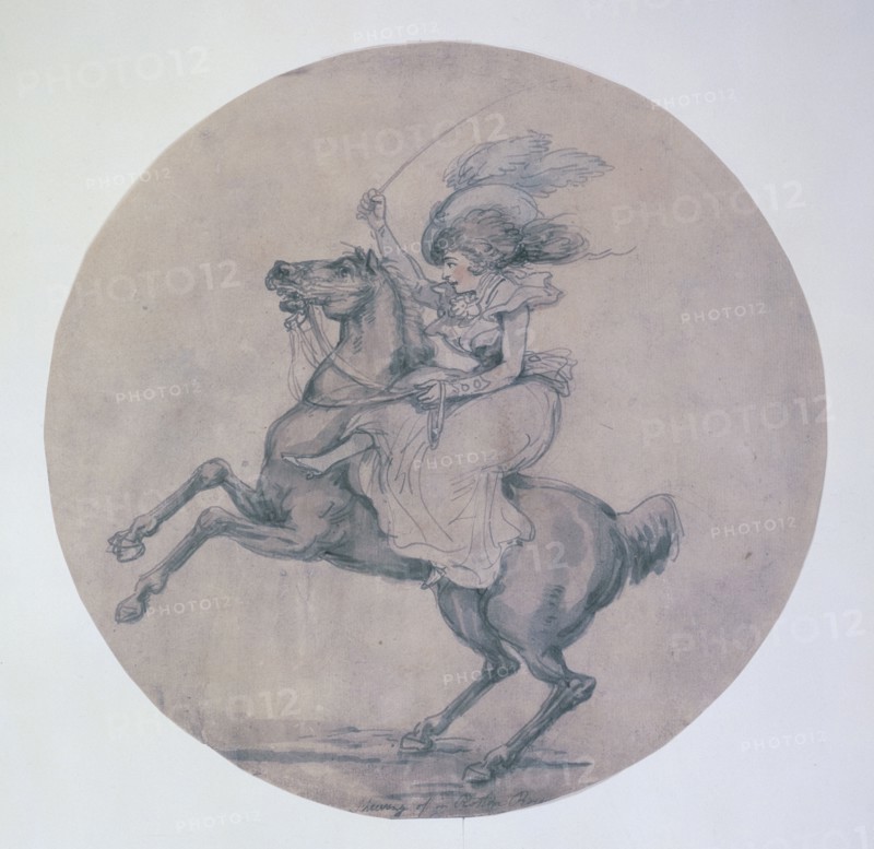 Showing off in Rotten Row, Hyde Park, London, (late 18th century?). Artist: Unknown