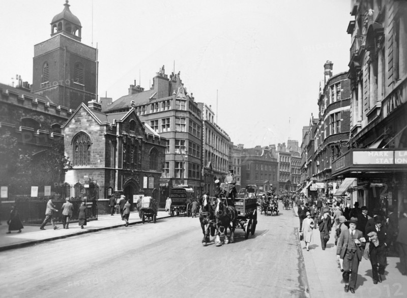 Great Tower Street and Byward Street, City of London, (c1930s?). Artist: Unknown