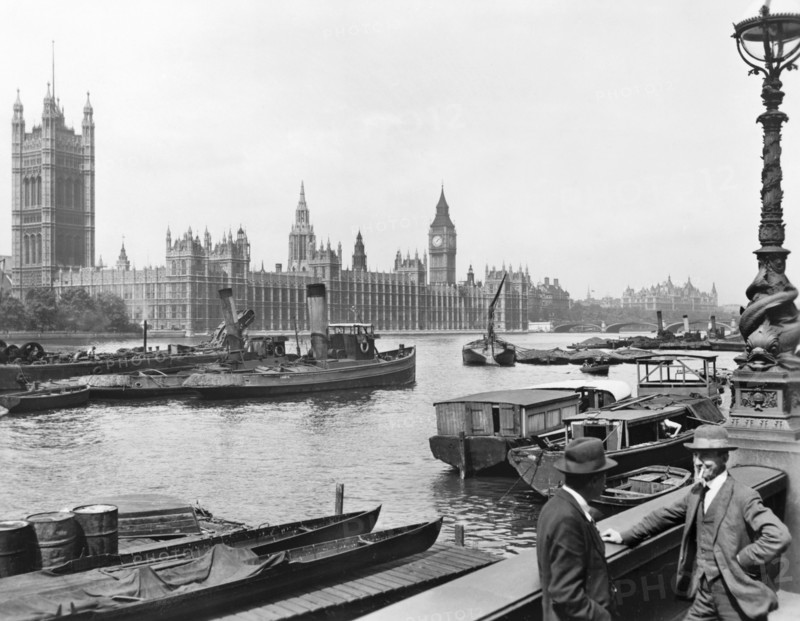 Houses of Parliament from Albert Embankment, Westminter, London, c1930s. Artist: Unknown