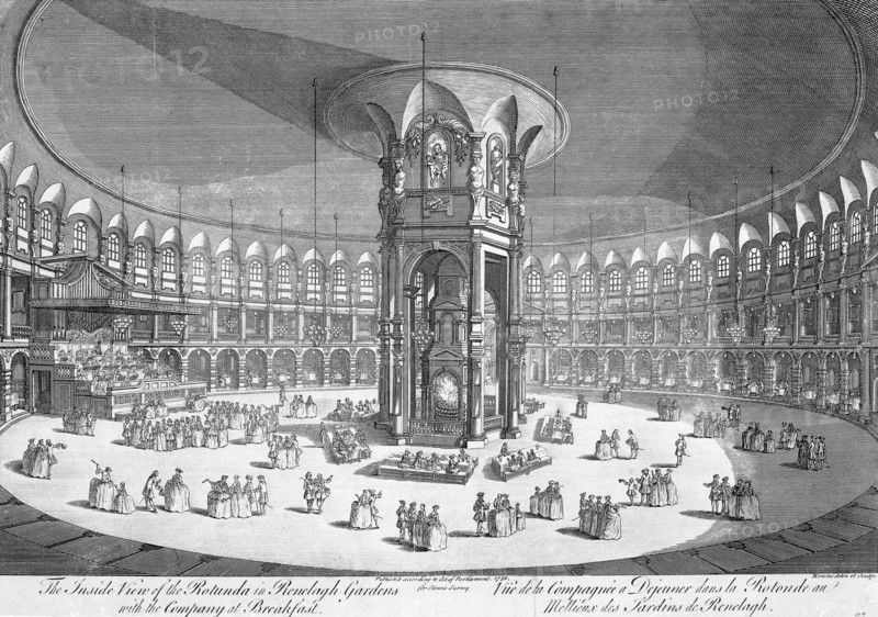 The Rotunda at Ranelagh Gardens, London, mid-18th century. Artist: Thomas Bowles