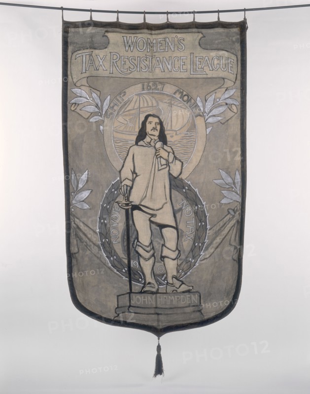 Banner of the Women's Tax Resistance League, 1910. Artist: Unknown