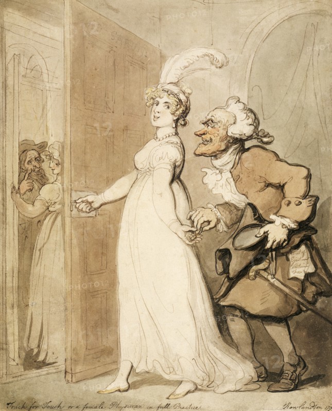 'Touch for Touch, or a female Physician in full Practice', 1790s. Artist: Thomas Rowlandson