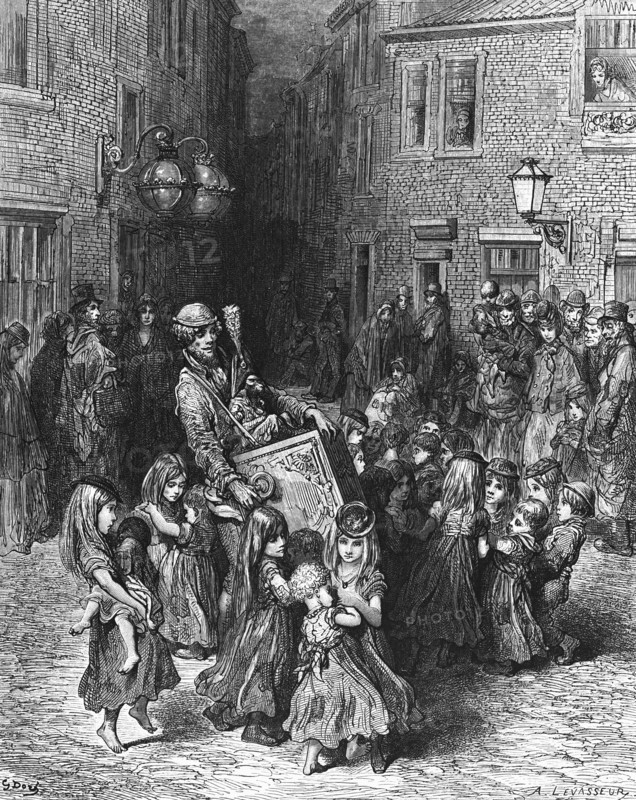 'The Organ in the Court', 1872. Artist: A Levasseur