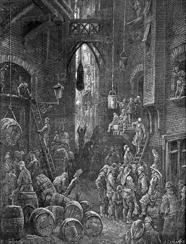 'A Riverside Street', 1872.  Artist: Laplante